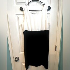White and Black Sleeveless Dress